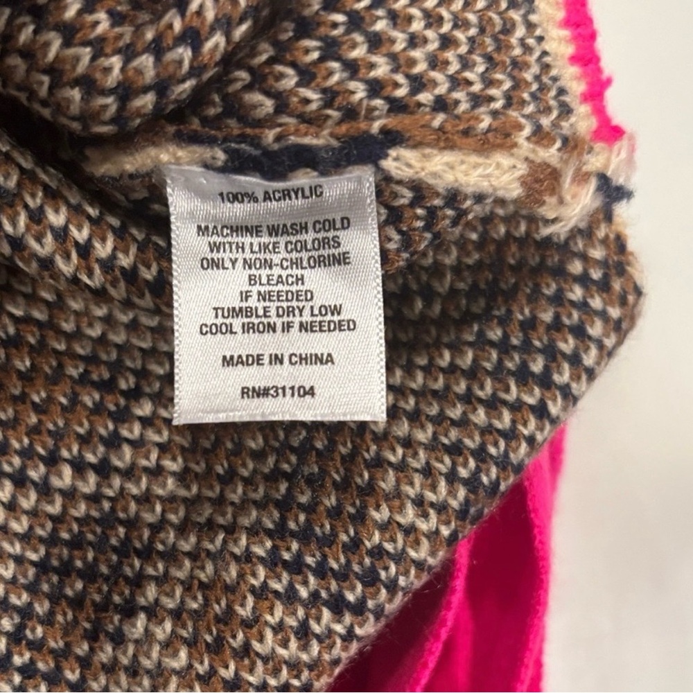Crown & Ivy Leopard-Print Crewneck Sweater with Hot Pink Trim XXL - Picture 5 of 8